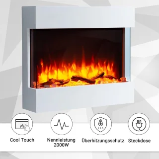 Alva Wandgemonteerde Elektrische Haard Wit