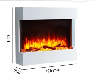 Alva Wandgemonteerde Elektrische Haard Wit