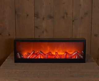 Anna's Collection LED Sfeerhaard Lantaarn Zwart L60xB10xH20 cm