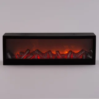 Anna's Collection LED Sfeerhaard Lantaarn Zwart L60xB10xH20 cm