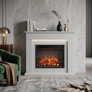 Apollo luxe elektrische sfeerhaard beton grijs