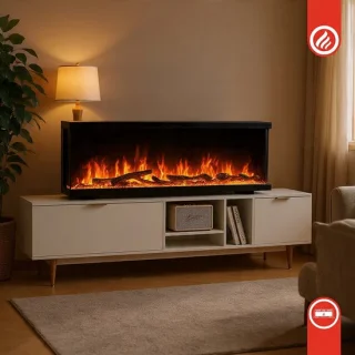 Arqam Elektrische Wandhaard 36 inch (91,9 x 43 cm) - Inbouw / Wand / Vrijstaand