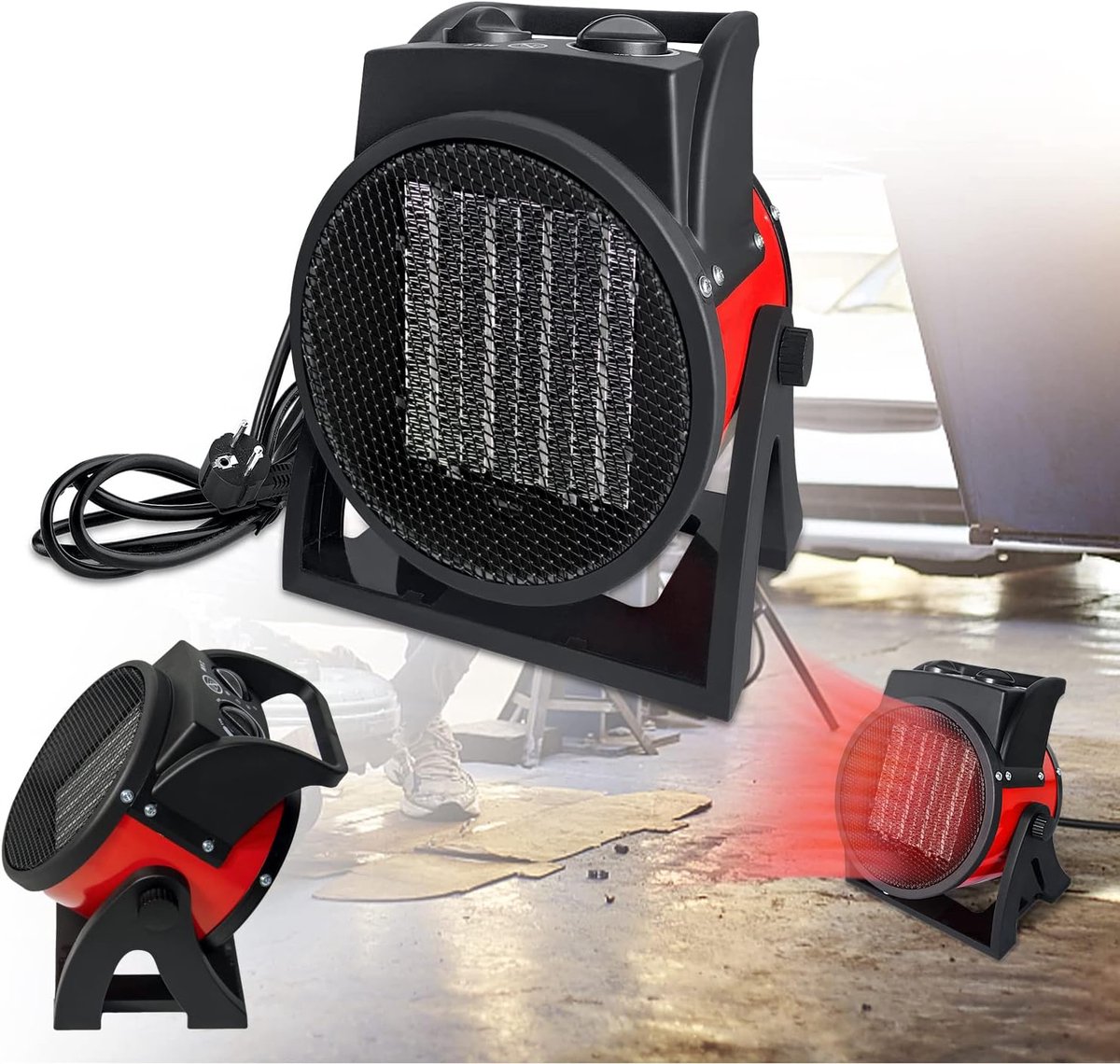 Aufun 2000W Keramische Ventilatorkachel Rood