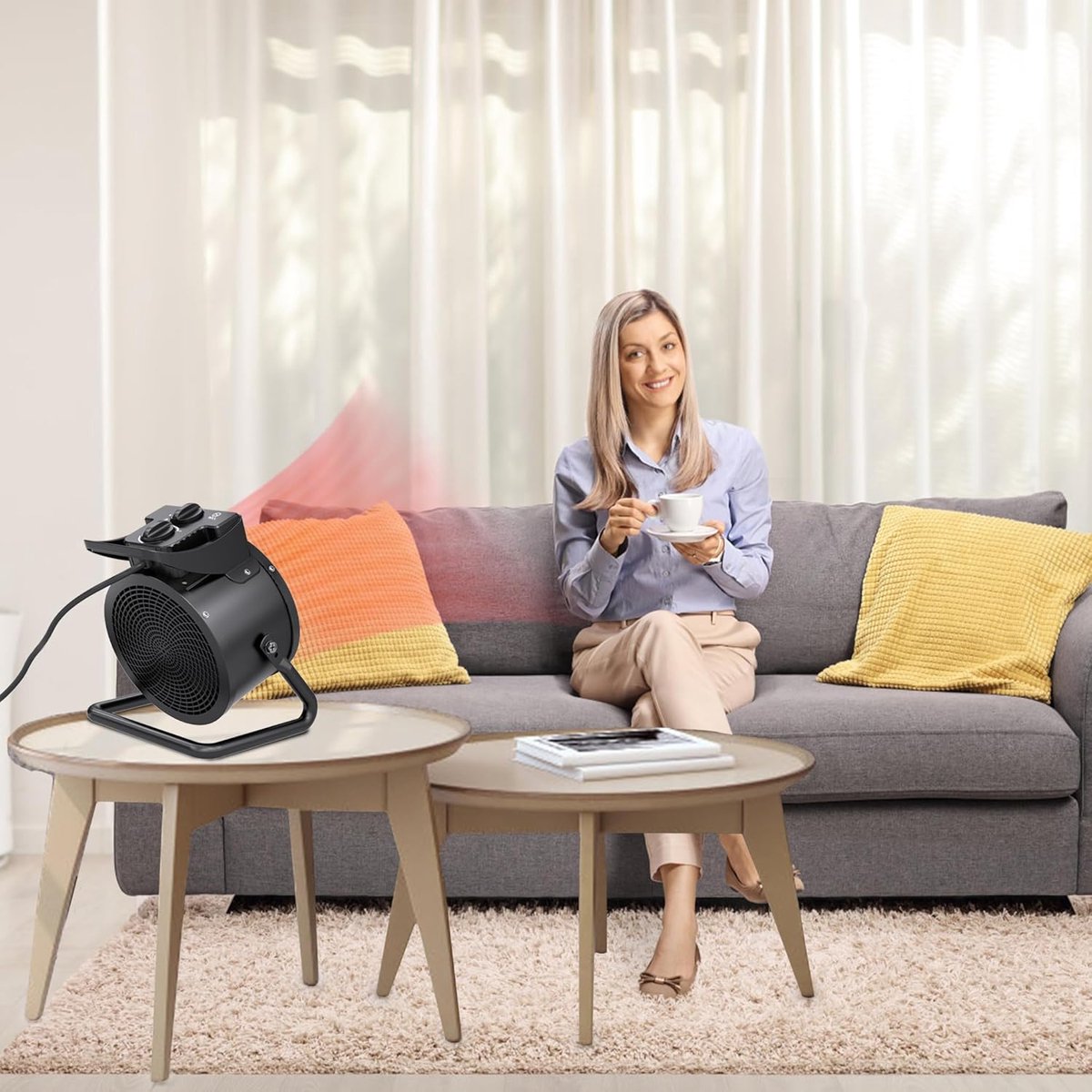 Aufun 2KW Elektrische Keramische Kachel Zwart