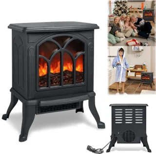 De Aura® Elektrische sfeerhaard met schouw - Zwart in één oogopslag