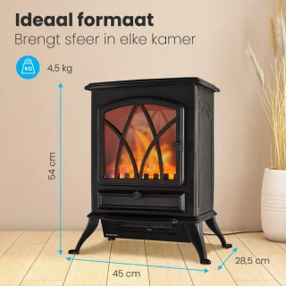 Auronic Elektrische Vrijstaande Sfeerhaard Zwart