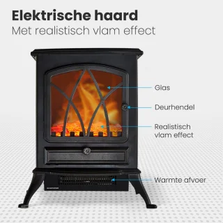 Auronic Elektrische Vrijstaande Sfeerhaard Zwart