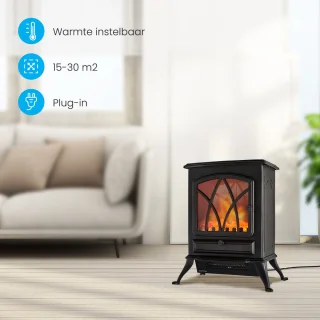 Auronic Elektrische Vrijstaande Sfeerhaard Zwart