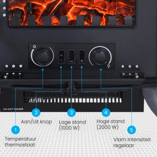 Auronic Elektrische Vrijstaande Sfeerhaard Zwart