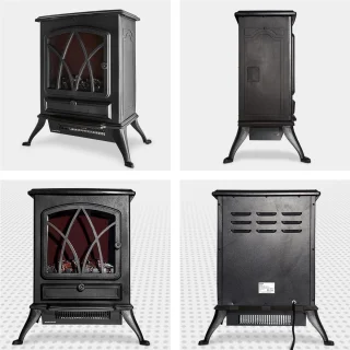 Auronic Elektrische Vrijstaande Sfeerhaard Zwart