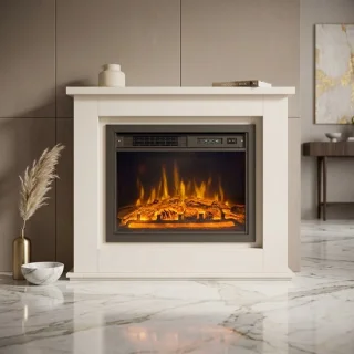 Aurora Luxe elektrische sfeerhaard met tv-meubel - wit