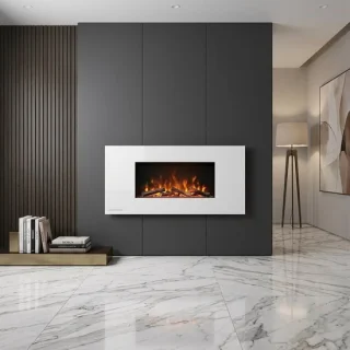 Aurora Luxe elektrische sfeerhaard wandhaard 2000W wit