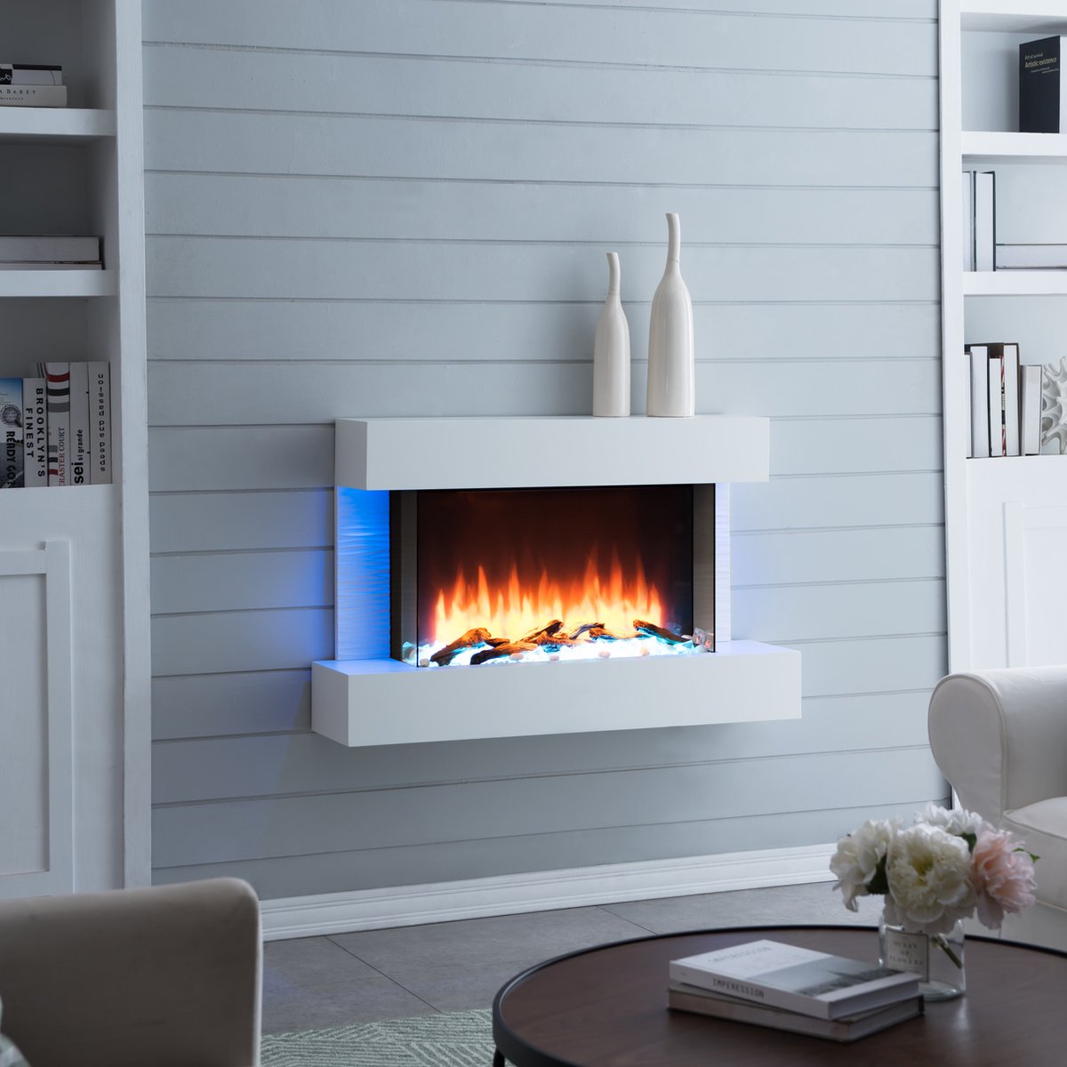 BALDERIA Aidan Elektrische Wandhaard Wit