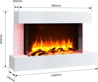 BALDERIA Aidan Elektrische Wandhaard Wit