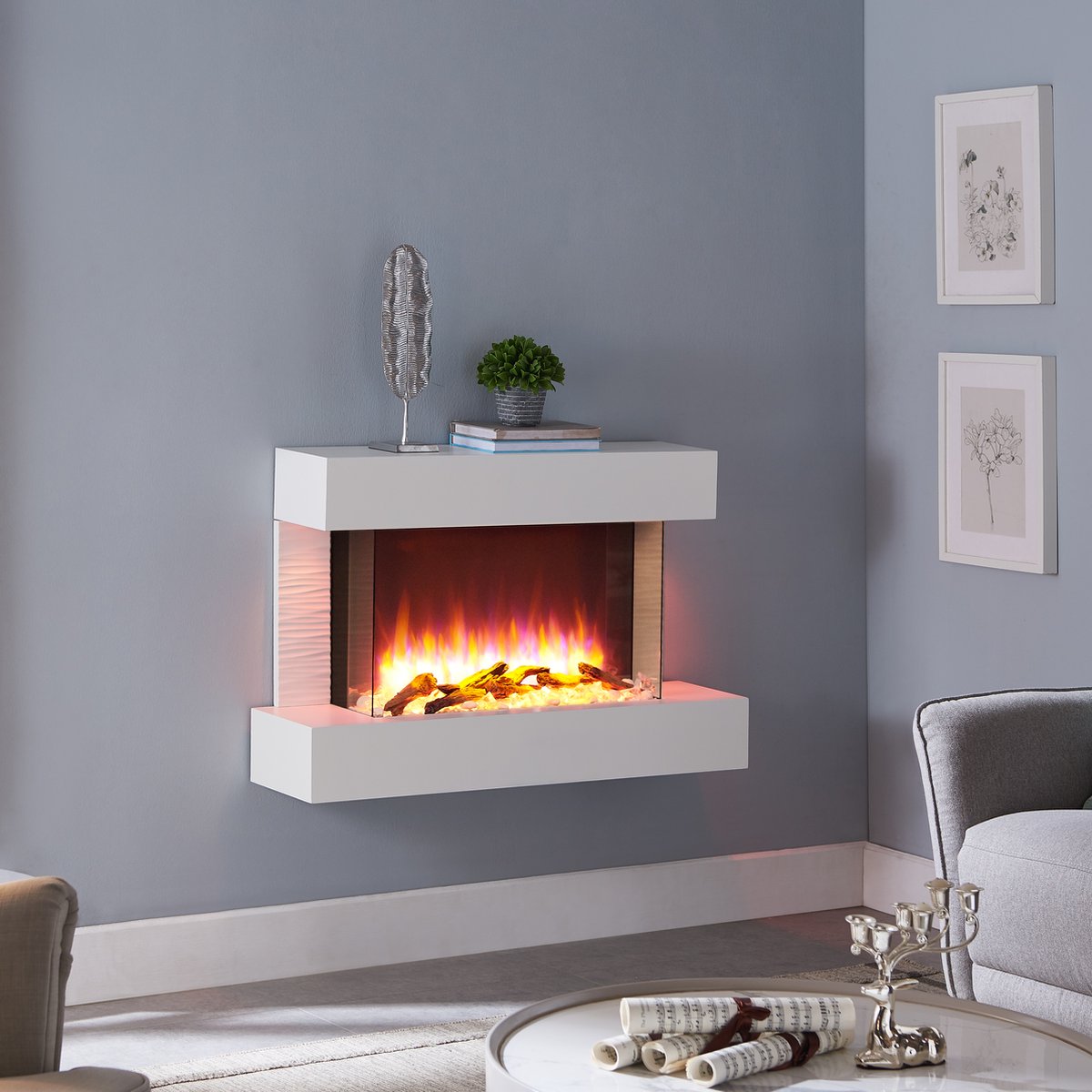 BALDERIA Aidan Elektrische Wandhaard Wit