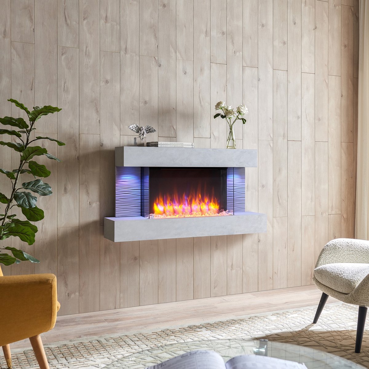 BALDERIA Aieda Elektrische Wandhaard Betonlook