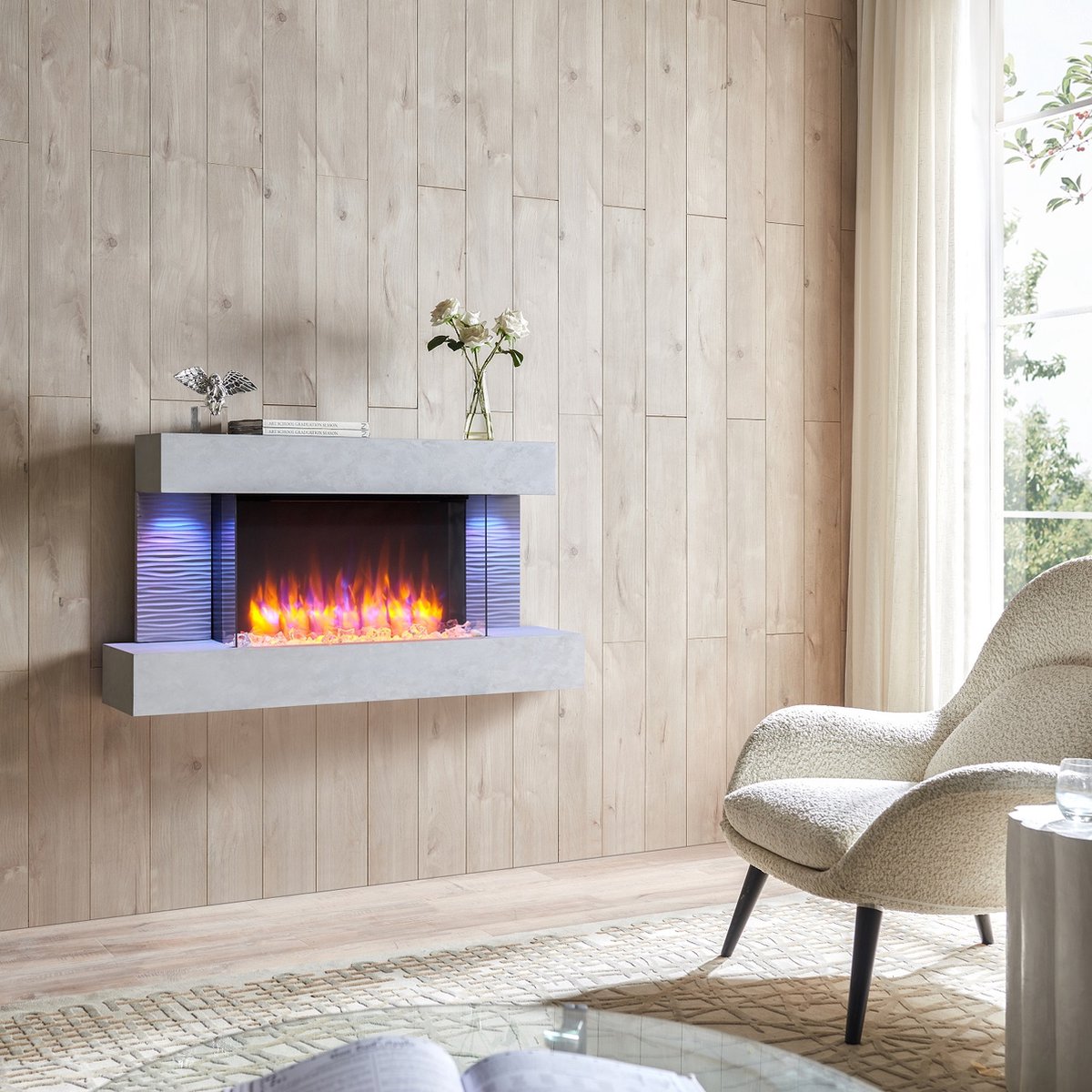 BALDERIA Aieda Elektrische Wandhaard Betonlook