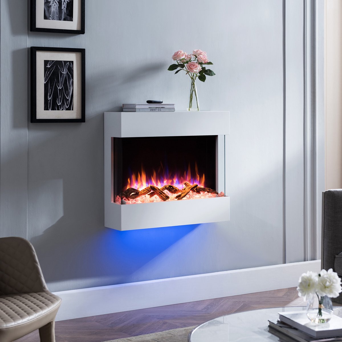 BALDERIA Alva Elektrische Wandhaard Wit