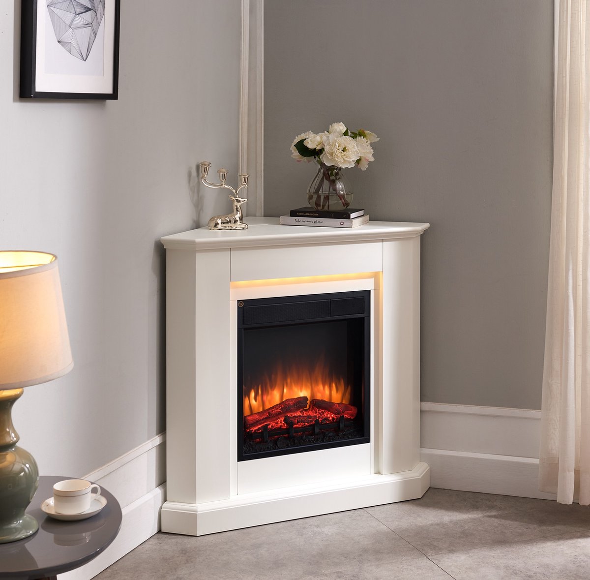 Candela Elektrische Sfeerhaard Wit 56.8x96.3x93 cm