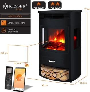 Wat vinden we goed aan de Casa Velluto Aurora Vrijstaande Elektrische Haard