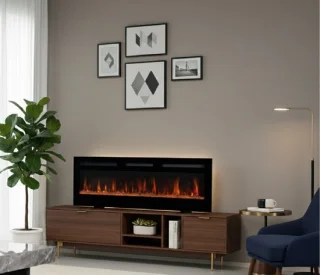 Casa Velluto Marlon 36 inch elektrische haard – wand, inbouw en vrijstaand – modern zwart