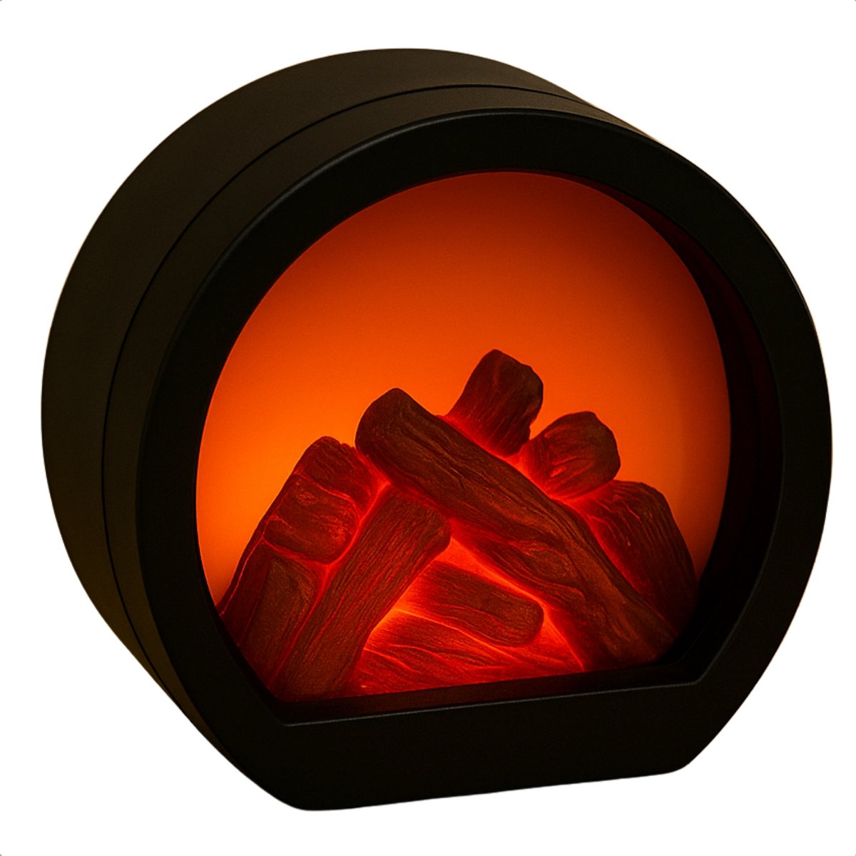 De Cheqo® LED Sfeerhaard Rond USB in één oogopslag