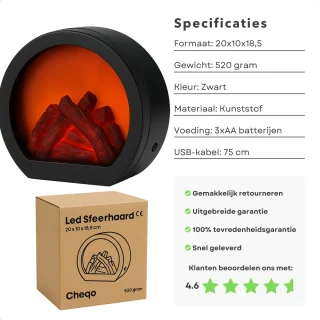 Cheqo® LED Sfeerhaard Rond USB