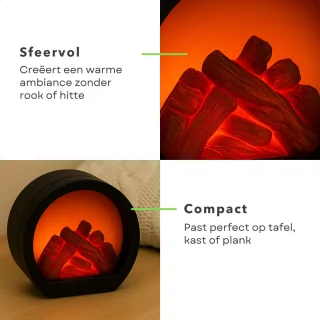 Cheqo® LED Sfeerhaard Rond USB