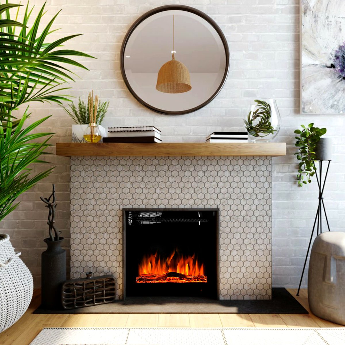 Cinewall Celesta 24 Inch Elektrische Inbouwsfeerhaard 60x63 cm