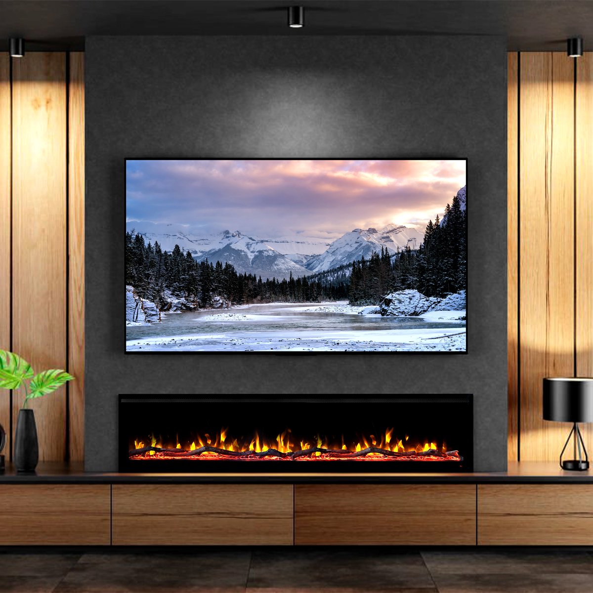 Cinewall Lumina 72 elektrische inbouwsfeerhaard 183x43 cm