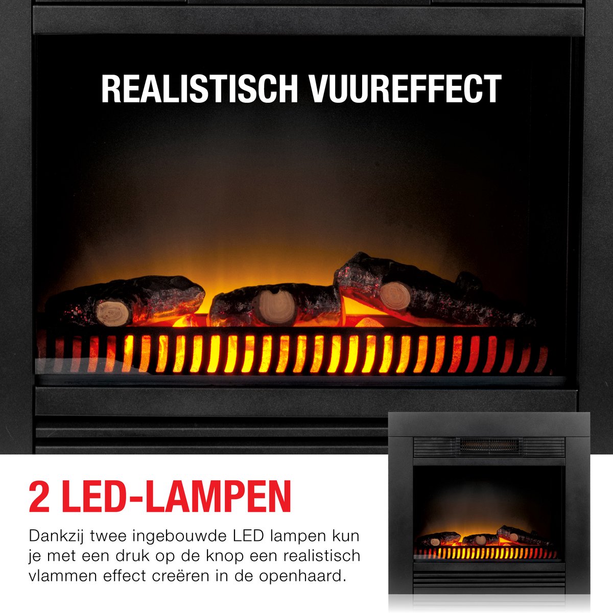 Classic Fire Chicago Elektrische Inbouwhaard Zwart 1800W