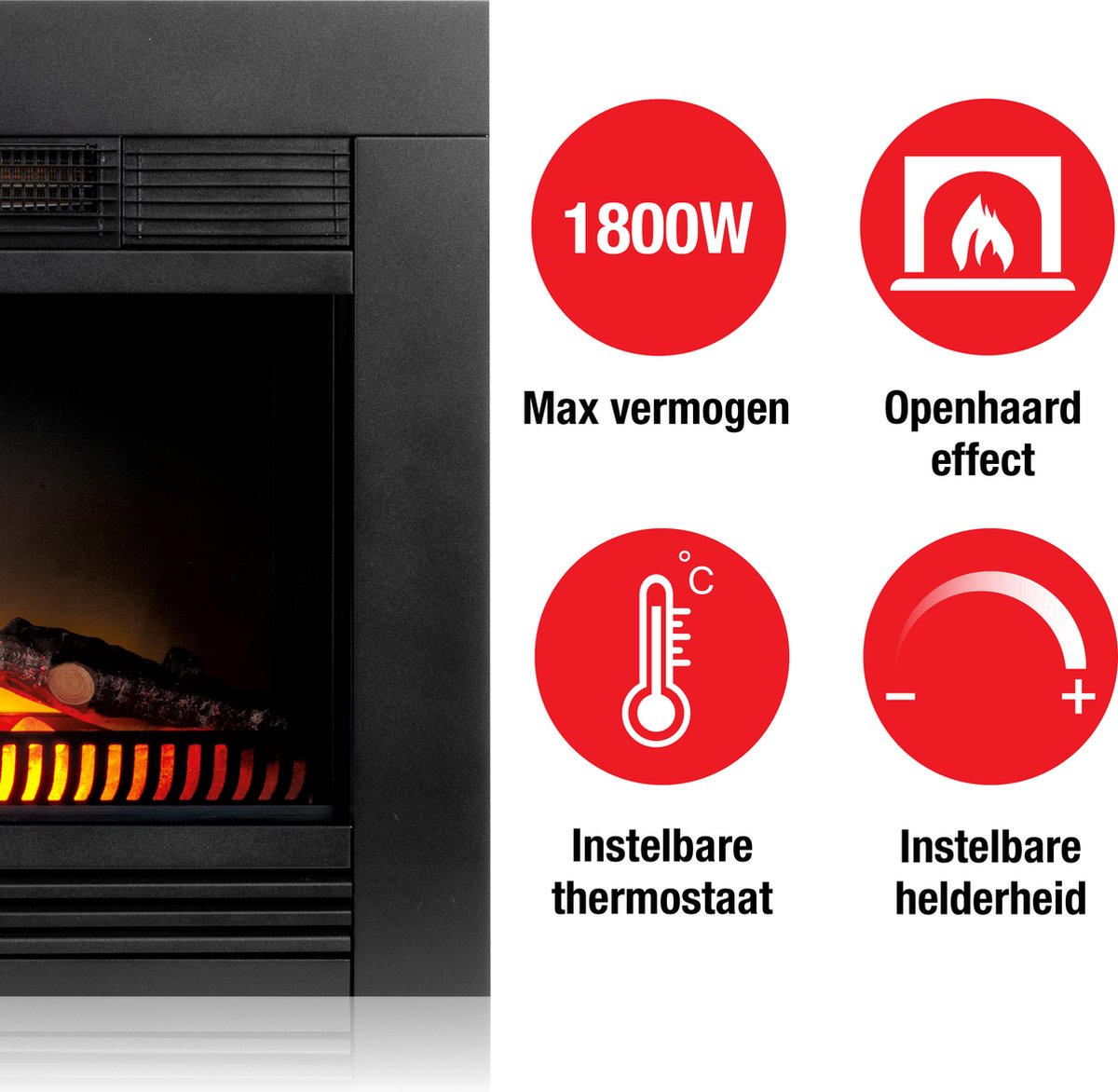 Classic Fire Chicago Elektrische Inbouwhaard Zwart 1800W