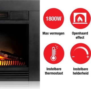 Classic Fire Chicago Elektrische Inbouwhaard Zwart 1800W