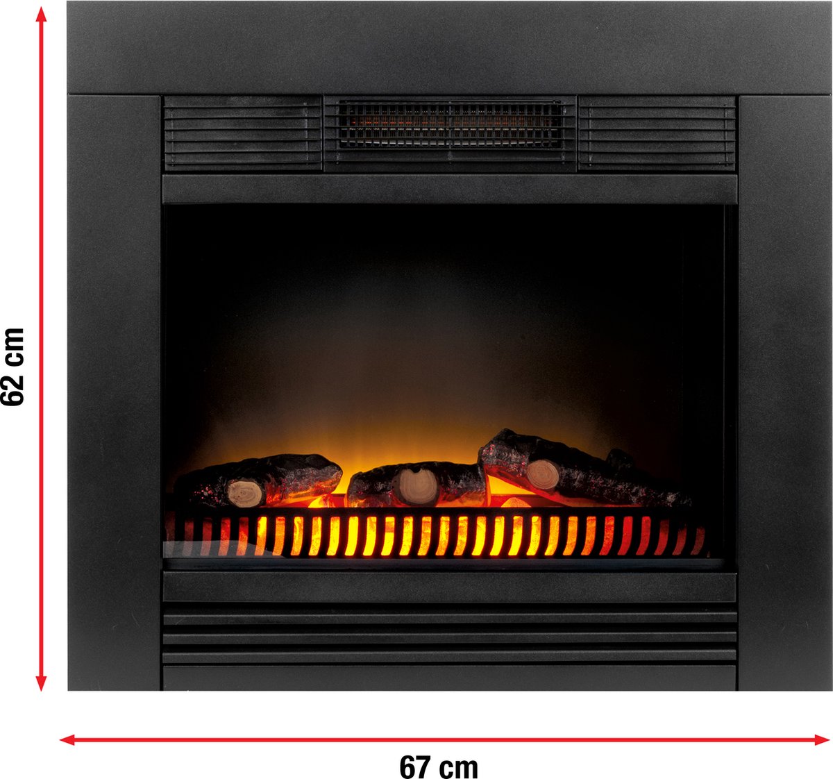 Classic Fire Chicago Elektrische Inbouwhaard Zwart 1800W