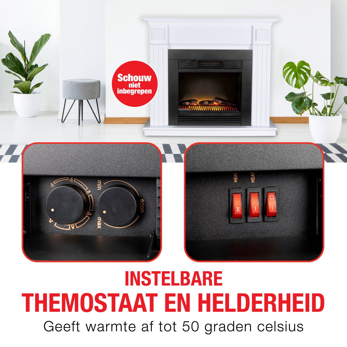 Classic Fire Chicago Elektrische Inbouwhaard Zwart 1800W