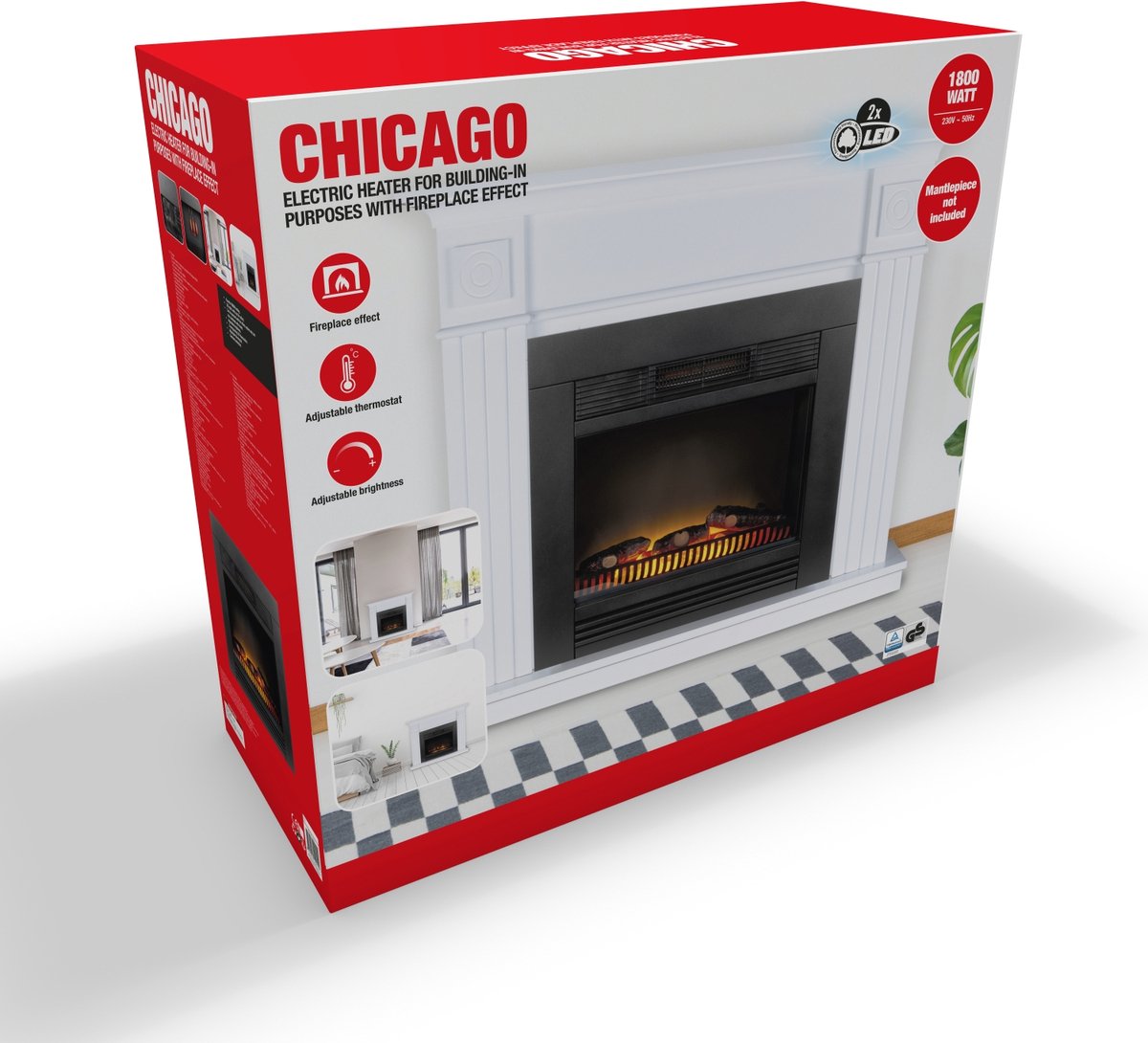 Classic Fire Chicago Elektrische Inbouwhaard Zwart 1800W