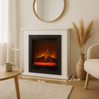 Classic Fire Lugano Elektrische Sfeerhaard Wit 70x22x71 cm