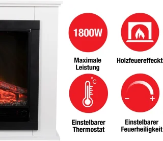 Classic Fire Lugano Elektrische Sfeerhaard Wit 70x22x71 cm