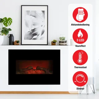 Classic Fire Memphis elektrische sfeerhaard 1800W zwart
