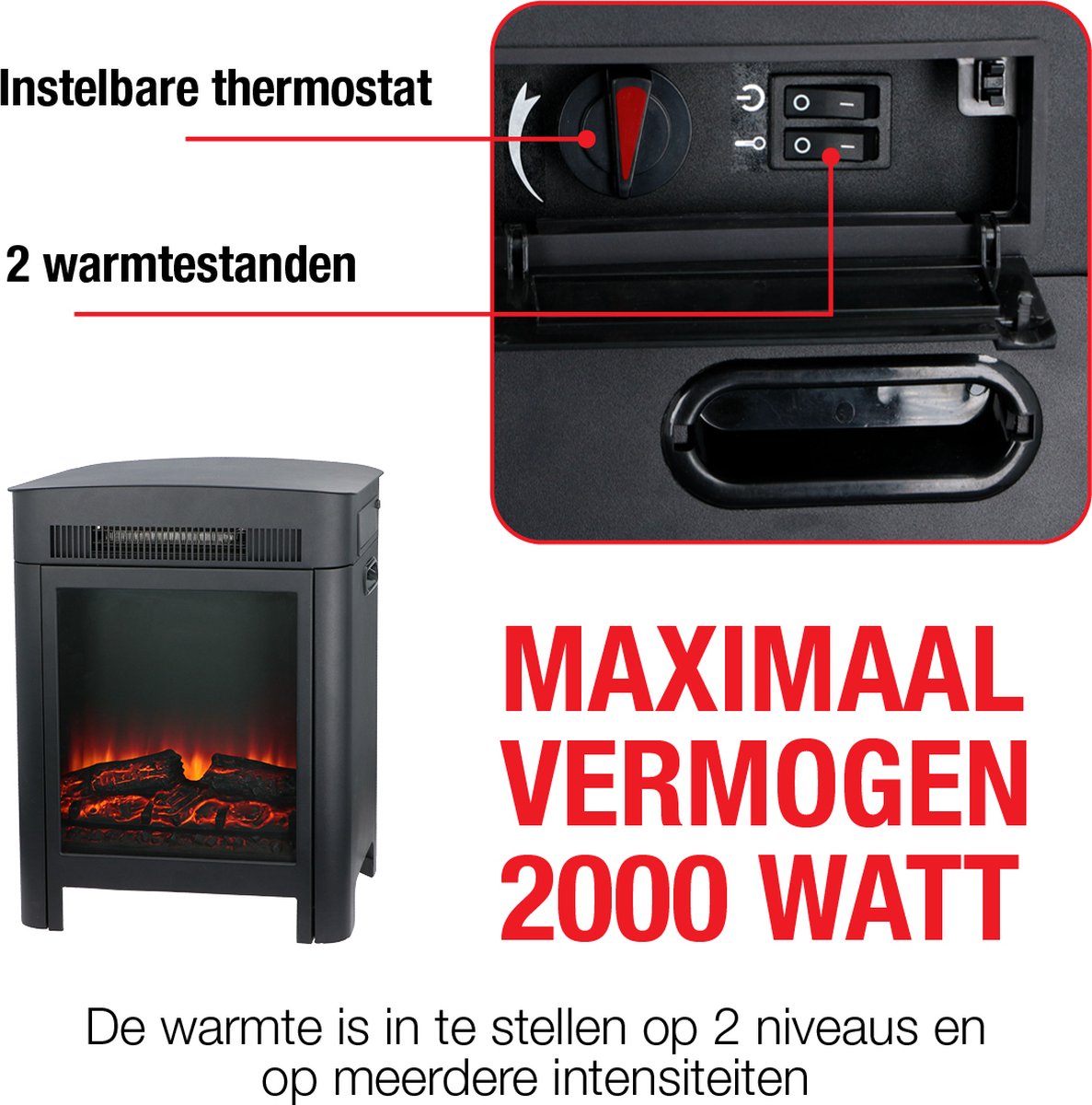 Classic Fire Modena Elektrische Sfeerhaard Zwart