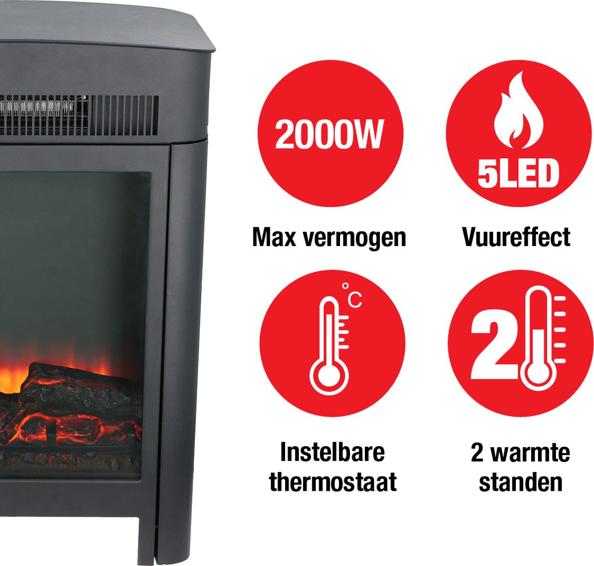 Classic Fire Modena Elektrische Sfeerhaard Zwart
