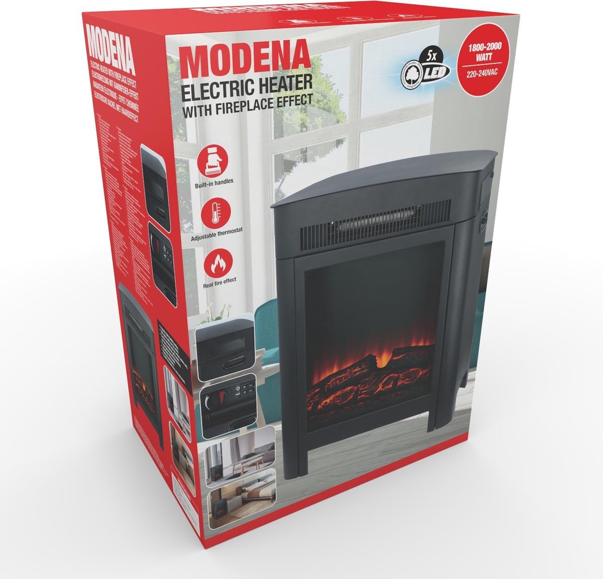 Classic Fire Modena Elektrische Sfeerhaard Zwart