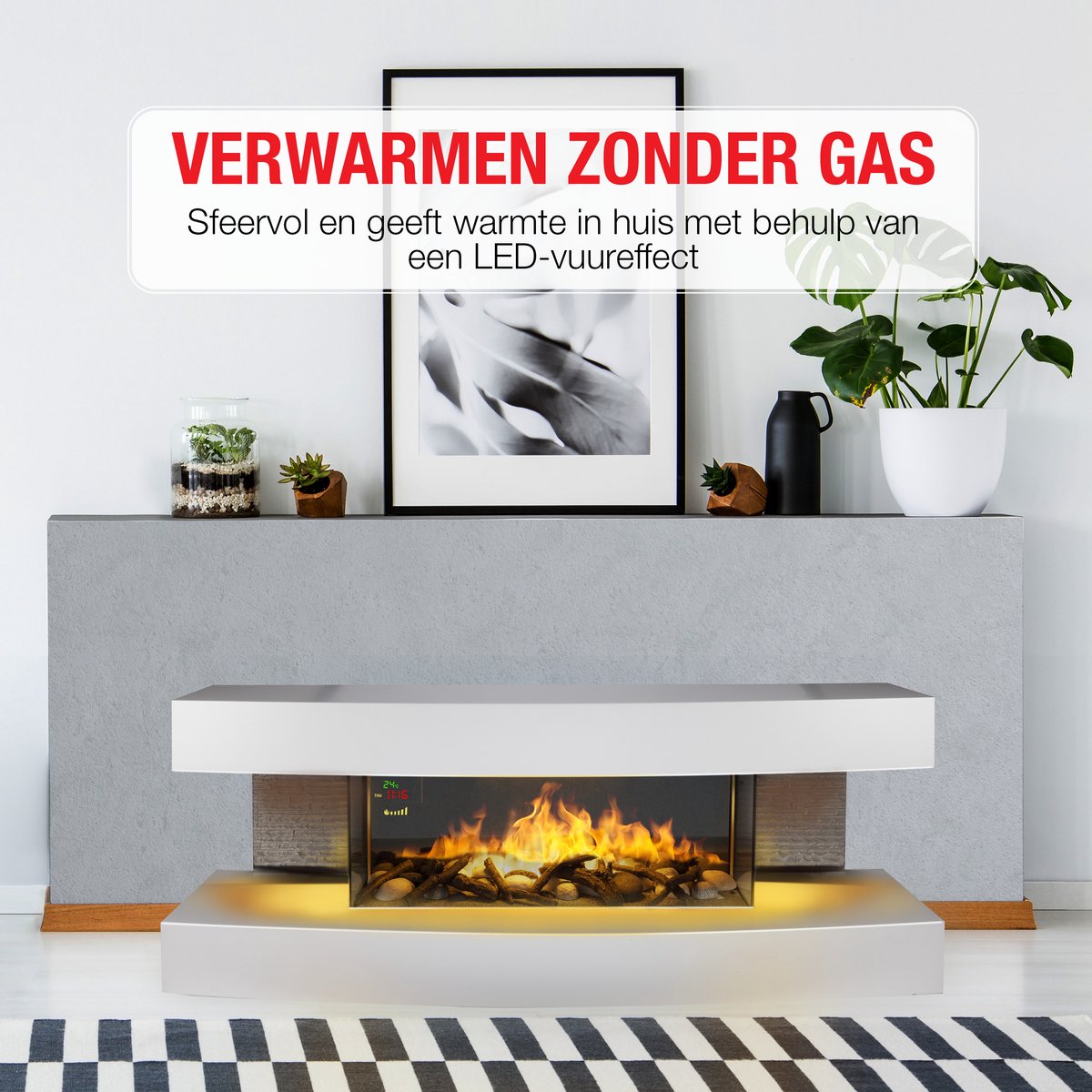Classic Fire Montreal Elektrische Sfeerhaard Wit