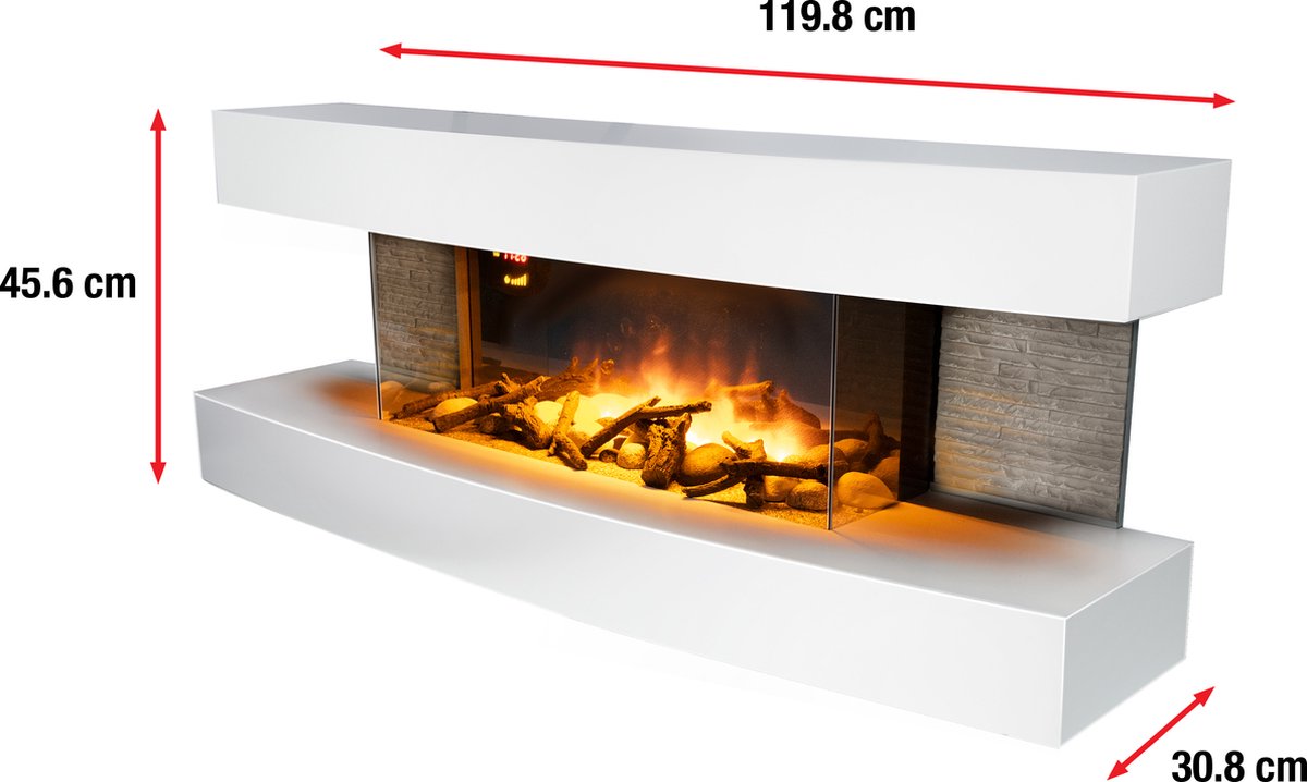 Classic Fire Montreal Elektrische Sfeerhaard Wit