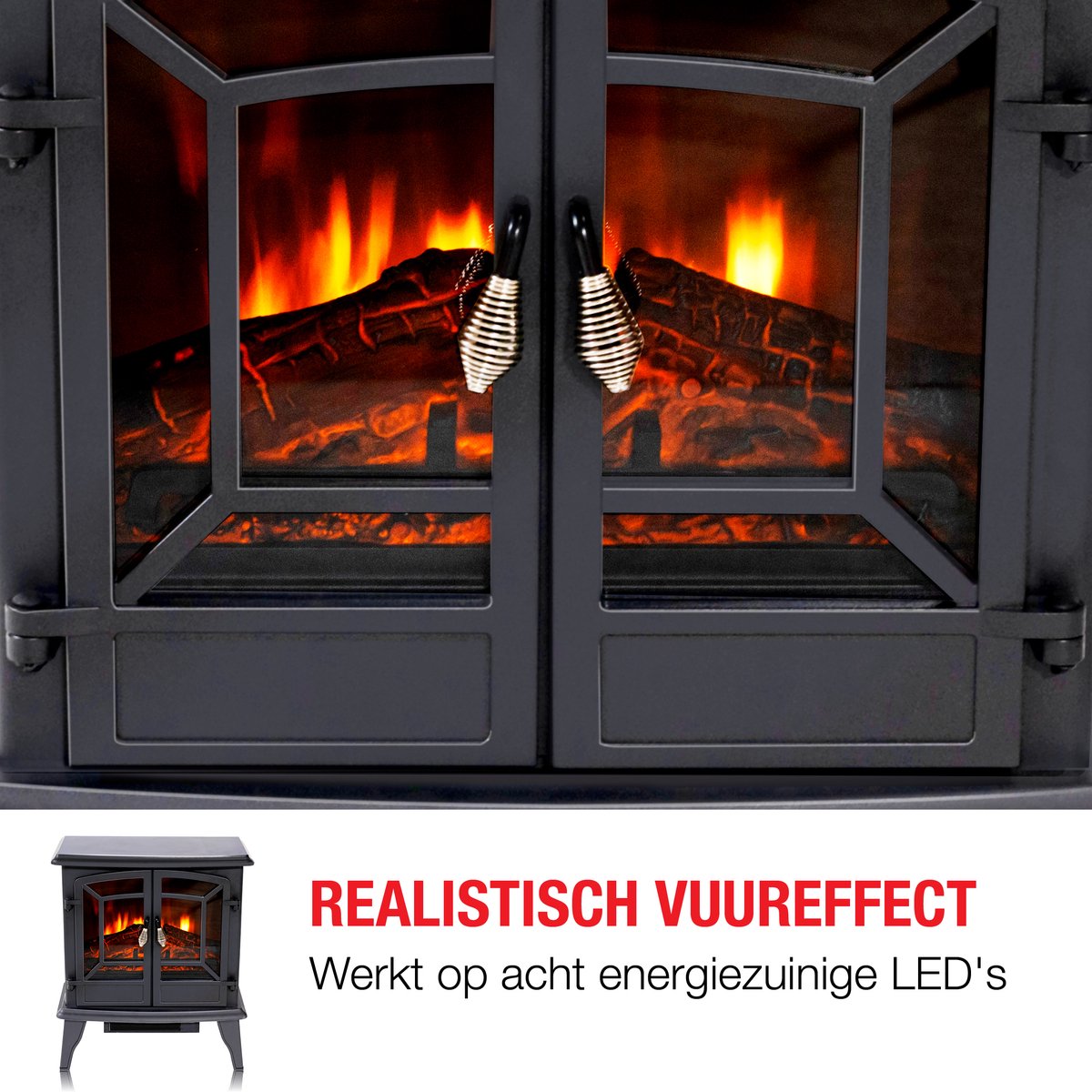 Classic Fire Narvik Elektrische Sfeerhaard 1800W Zwart