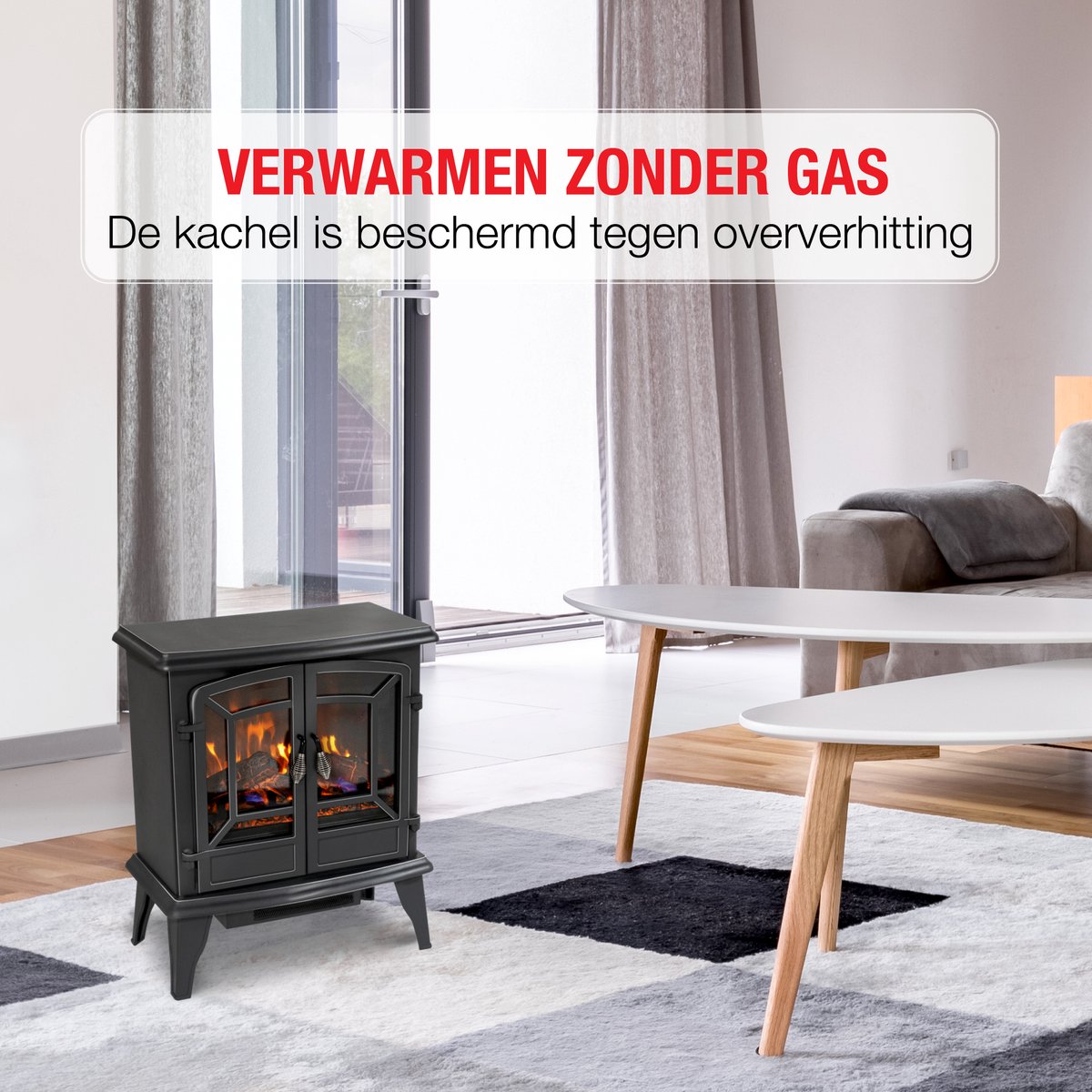 Classic Fire Narvik Elektrische Sfeerhaard 1800W Zwart