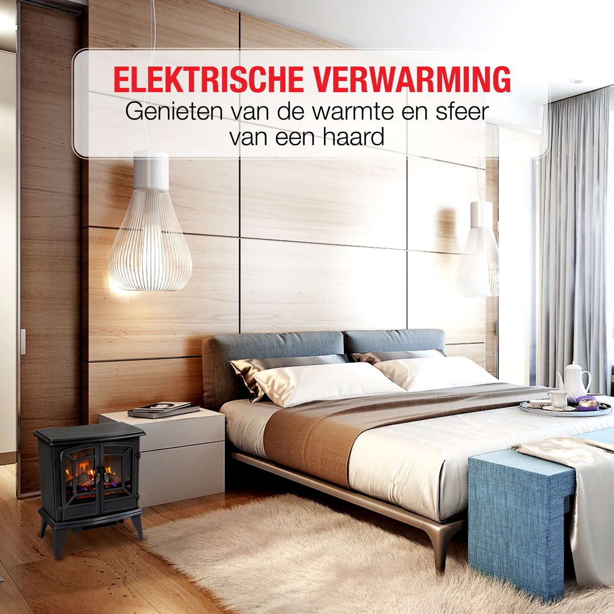 Classic Fire Narvik Elektrische Sfeerhaard 1800W Zwart