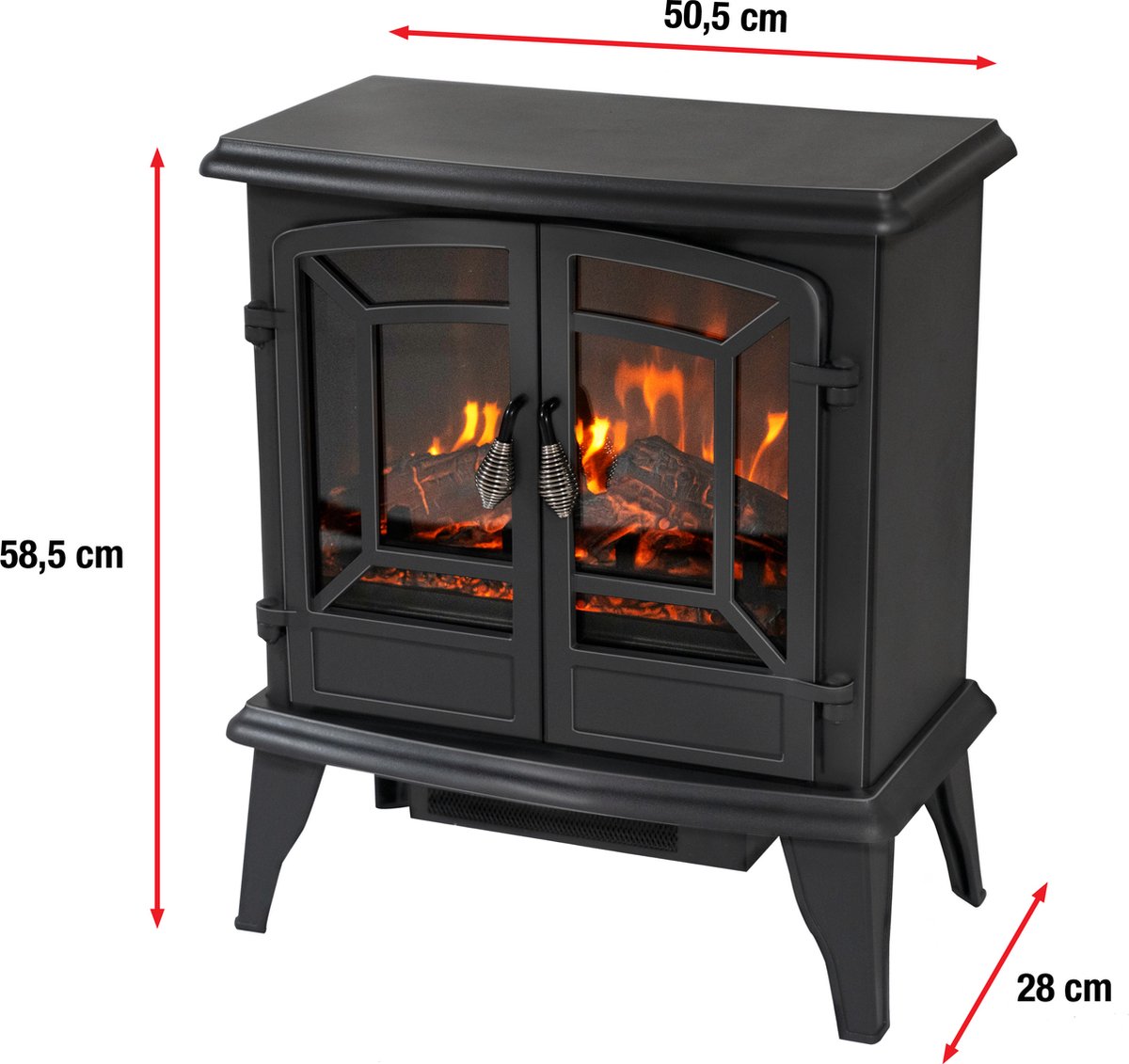 Classic Fire Narvik Elektrische Sfeerhaard 1800W Zwart