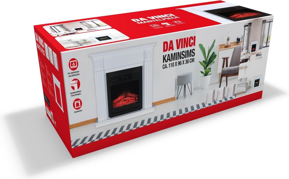 Classic Fire Schouw Da Vinci Hout Wit