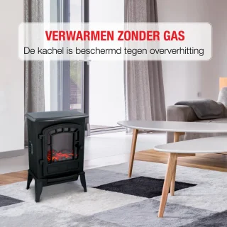Classic Fire Torino Vrijstaande Elektrische Haard Zwart